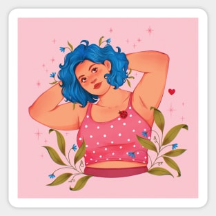 blue hair Sticker